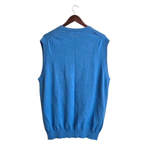 Chaps Blue Sleeveless Knit Pull Over Sweater Vest Sz XL - Picture 4 of 8